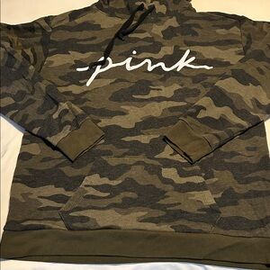 PINK Victoria's Secret Camouflage Hoodie with White Logo
